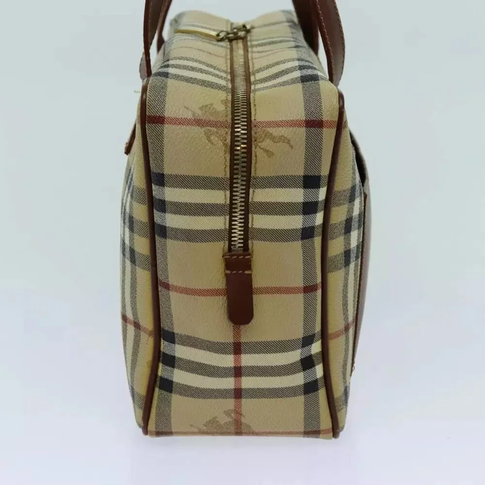 BURBERRY Nova Check Shoulder Bag PVC Leather Beige Auth - Picture 4 of 7